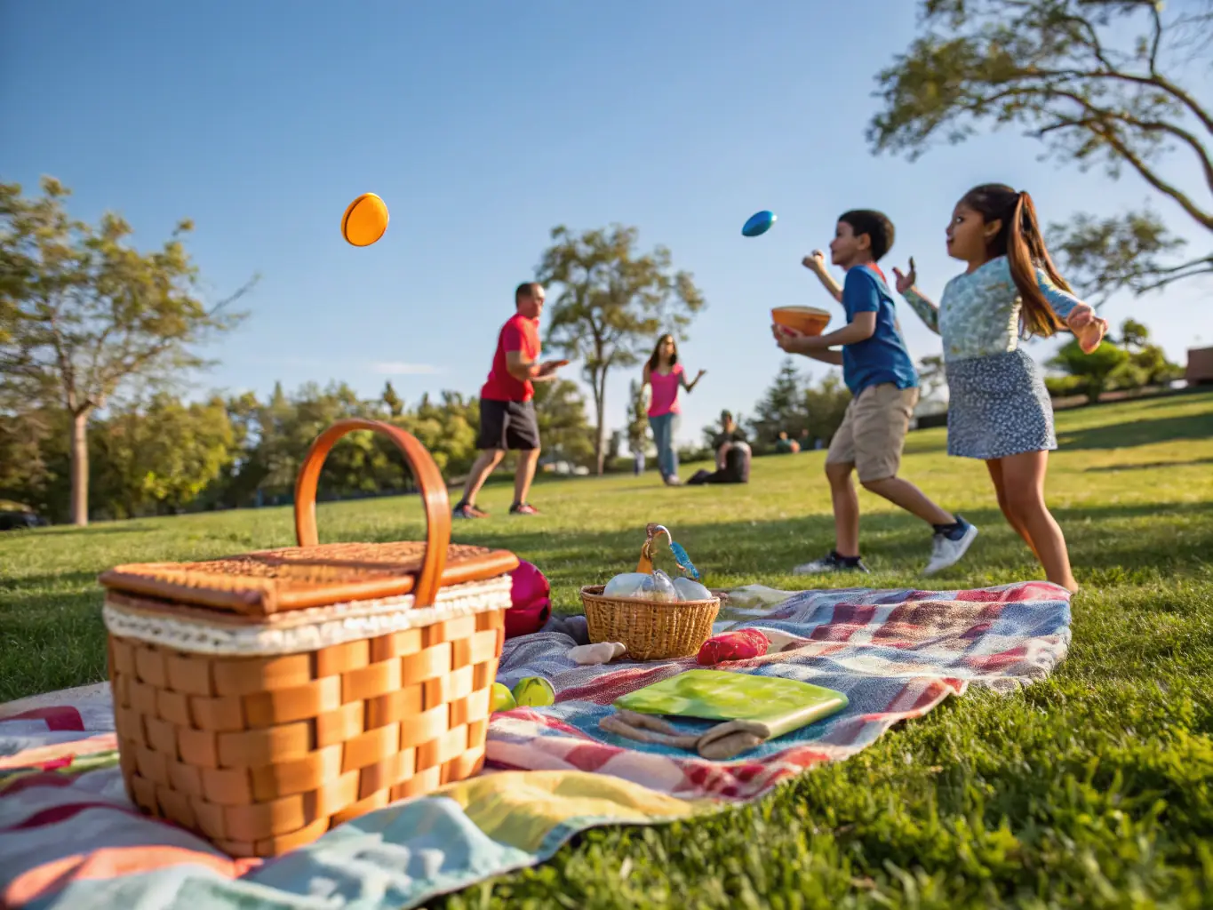 A scene from a community event where families are engaged in recreational activities, highlighting community spirit and engagement.
