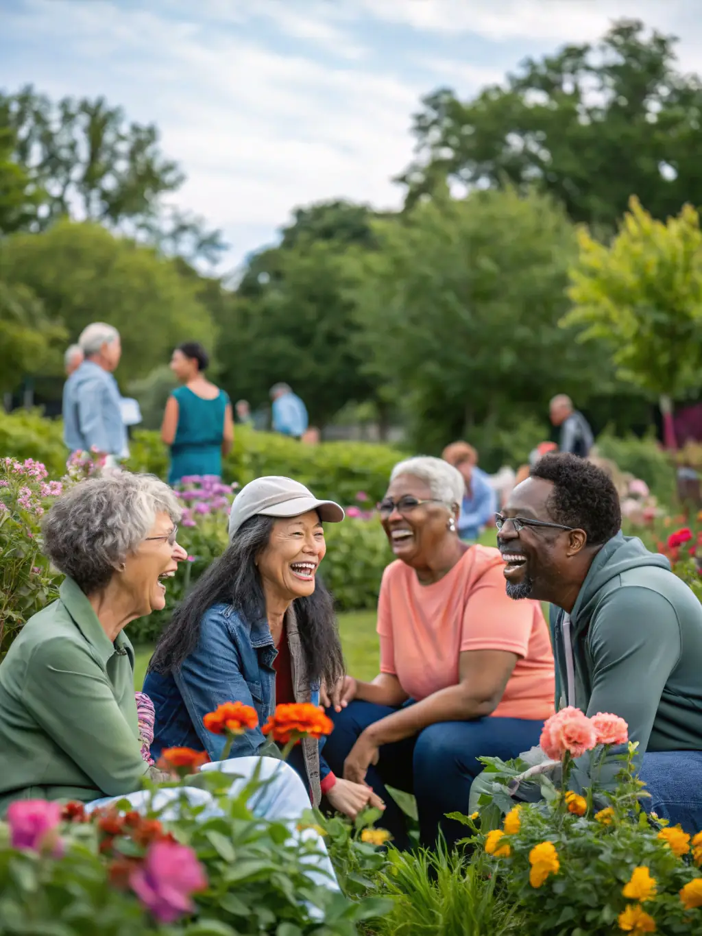 An inclusive image of people of different ages and abilities participating in a recreational activity, highlighting the organization's commitment to social inclusion.